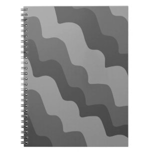Grey wavy ocean waves gradient  notebook