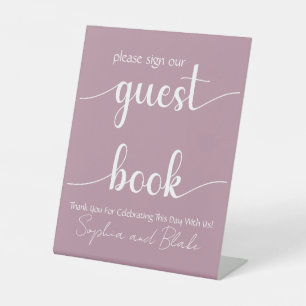 Grey Wedding Guest Book Pedestal Sign