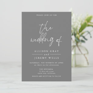 Grey Wedding Invitation