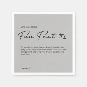 Grey Wedding Personalised Fun Fact Napkin