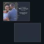 Grey Wedding Postponement Card<br><div class="desc">Date changes happen. Send your guests a beautiful grey wedding postponement card to let them know a formal invitation will follow. This simple dark grey design will show your photo beautifully. Postponement, change-the-date card can be easily personalised for a wedding, birthday party, graduation party, anniversary, or any other postponed celebration....</div>