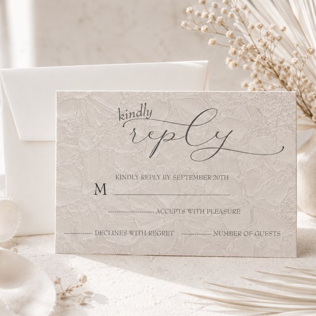 Grey Wedding Simple  RSVP Card (Creator Uploaded)