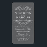 Grey Wedding Wine Bottle Monogram Favour Labels<br><div class="desc">Perfect for vineyard weddings or wine bottle favours,  these elegant vintage flourished style labels feature a custom wedding monogram with bride and groom's names,  the wedding date,  type of wine,  and thank you message that can be completely personalised. Dark grey and light grey colours.</div>