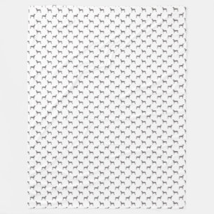 Grey Weimaraner Silhouettes on White Background Fleece Blanket