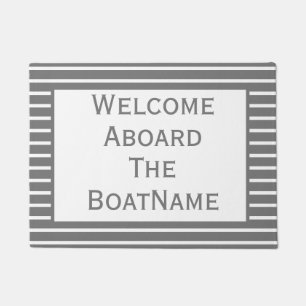 Grey Welcome Aboard Boat Doormat