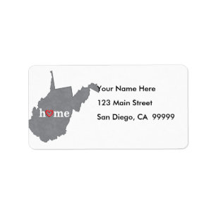 Grey WEST VIRGINIA Home & Open Heart Label