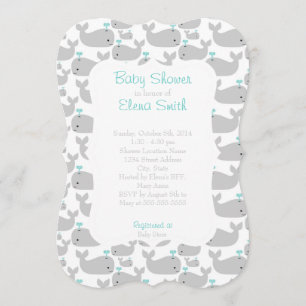 Grey Whale Baby Shower Invitation