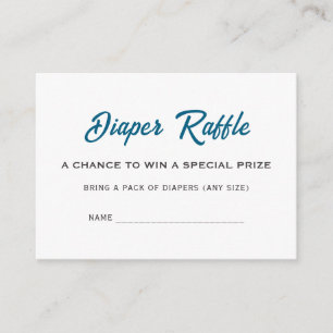Grey Whale Hello Baby Shower Diaper Raffle Name Enclosure Card