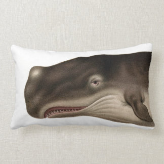 Grey Whale Lumbar Nautical Throw Pillow