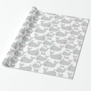 Grey Whale Nursery Print Wrapping Paper