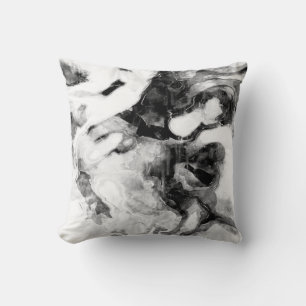 Grey/Whihte Abstract Decor Pillow
