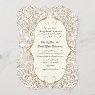 Grey Whimsical Pattern Wedding Invitations