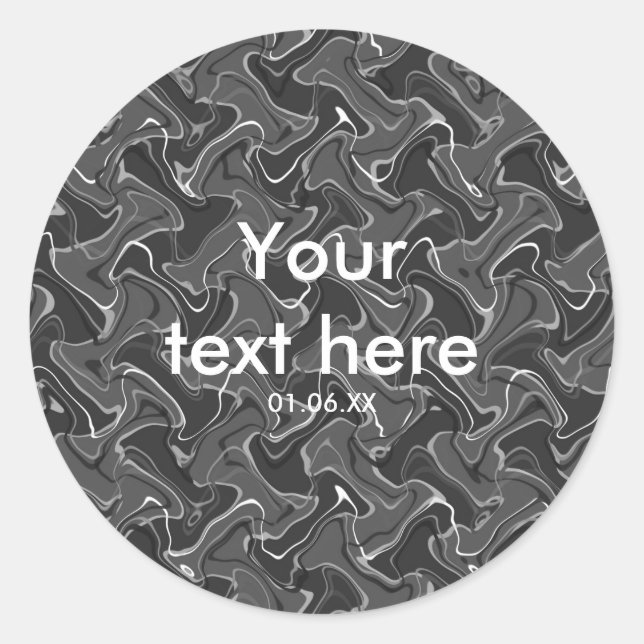 Grey & White Abstract Smoke Boys Party Stickers (Front)