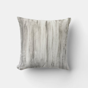 Grey & White Abstract Stripe Throw Pillow