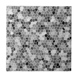 Grey , White and Black Honeycomb Pattern Mosaic Tile