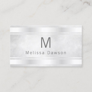 Grey White and Silver Bar Borders Professional Business Card