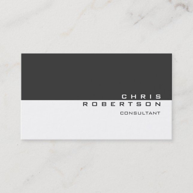 Grey White Attractive Charming Business Card (Front)