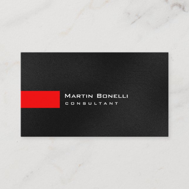 Grey White Black Red Stripe Business Card (Front)