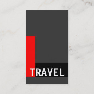 Grey White Black Red Travel Agent Business Card
