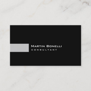 Grey White Black Simple Consultant Business Card