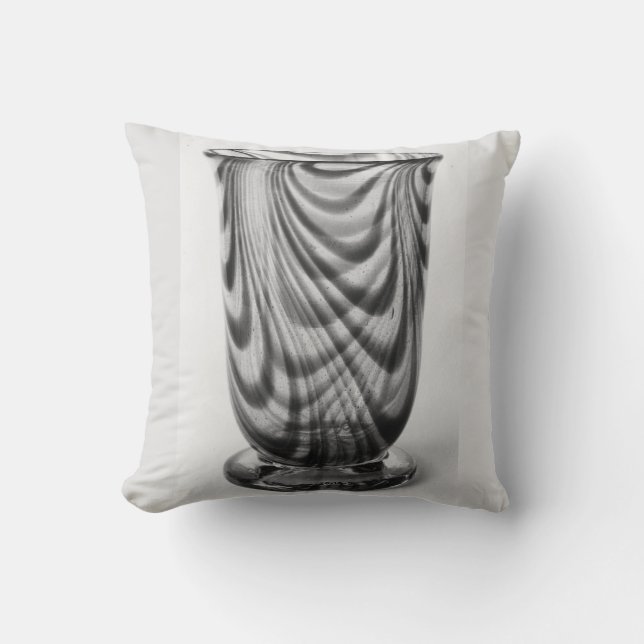 Grey white black vase throw pillow (Front)