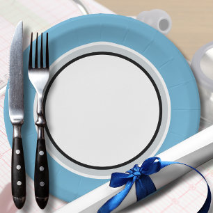 Grey White Blue Minimal Simple Medical Graduation  Paper Plate