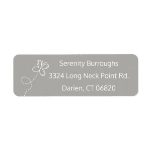 Grey & White Butterfly Personalised