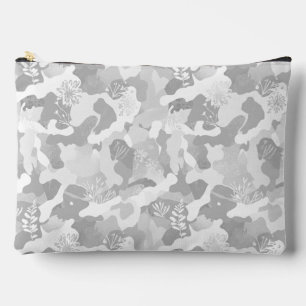 Grey White  Camouflage Pattern Accessory Pouch