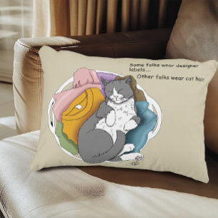 Grey White Cat Hair Laundry Decorative Cushion