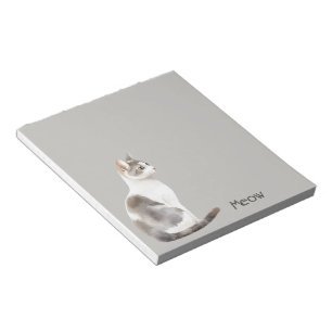 Grey White Cat Notepad