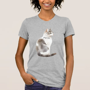 Grey White Cat T-Shirt