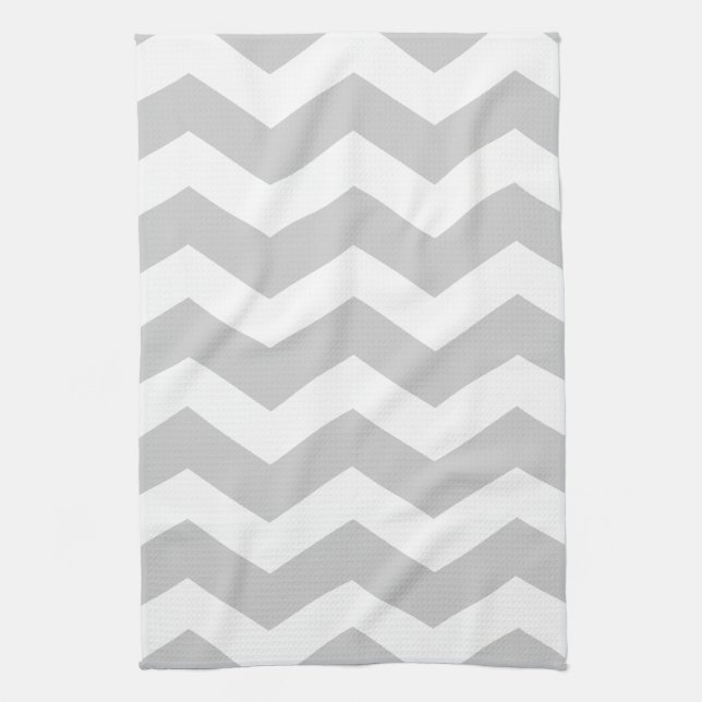 Grey & White Chevron Pattern Tea Towel (Vertical)