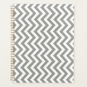 Grey White Chevron Planner