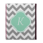 Grey & White Chevron Stripe Custom Monogram