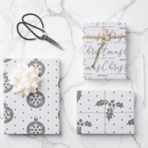 Grey & White Christmas Wrapping Paper