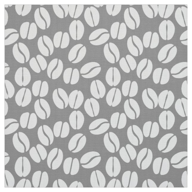 Grey white coffee beans pattern fabric (Swatch)
