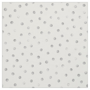 Grey White Confetti Dots Pattern Fabric