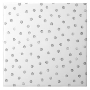 Grey White Confetti Dots Pattern Tile