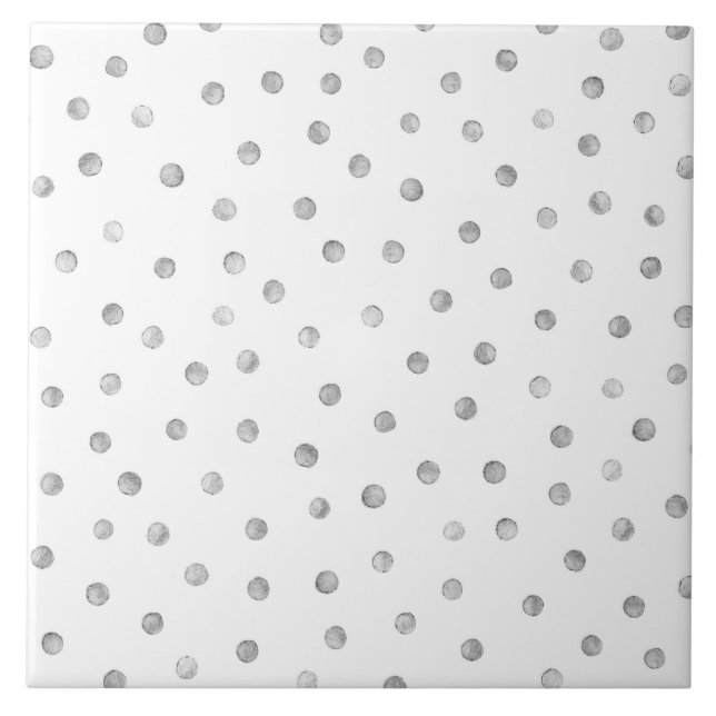 Grey White Confetti Dots Pattern Tile (Front)