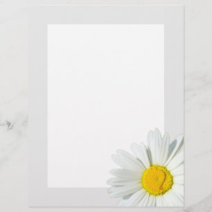 Grey & White Daisy Personalised Stationary Paper