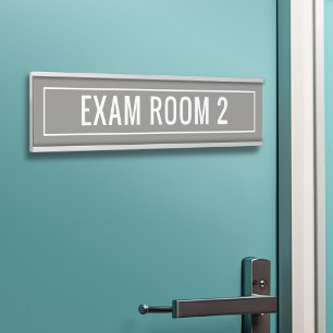 Grey White Exam Room for Dentist Doctor Office Door Sign