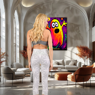 Grey & White Floral Geometry   Elegant Minimal Capri Leggings