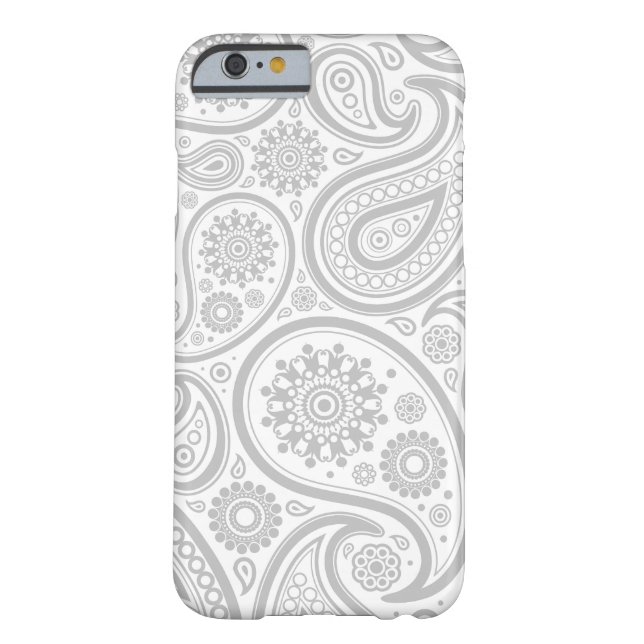 Grey White Floral Paisley Pattern Case-Mate iPhone Case (Back)