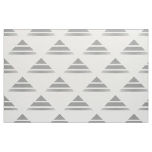 Grey White Geo Triangle Pattern Fabric