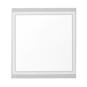 Grey & White Geometric Border Notepad
