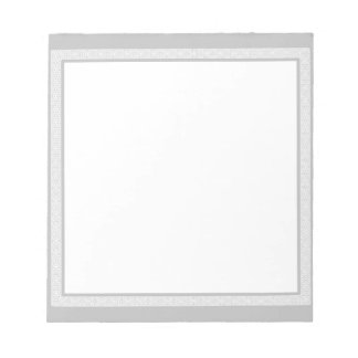 Grey & White Geometric Border Notepad
