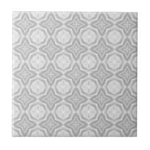 Grey white geometric design ceramic tile