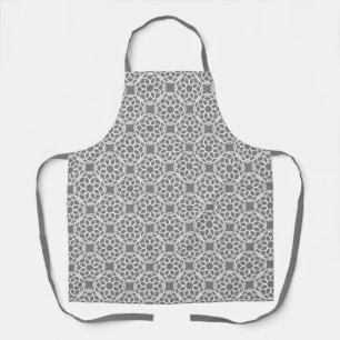 Grey White Geometric Seamless Pattern Apron