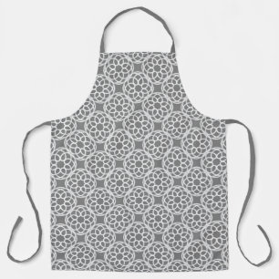 Grey White Geometric Seamless Pattern Apron