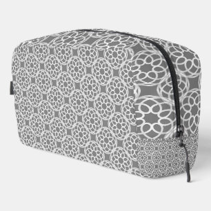 Grey White Geometric Seamless Pattern Toiletry Bag